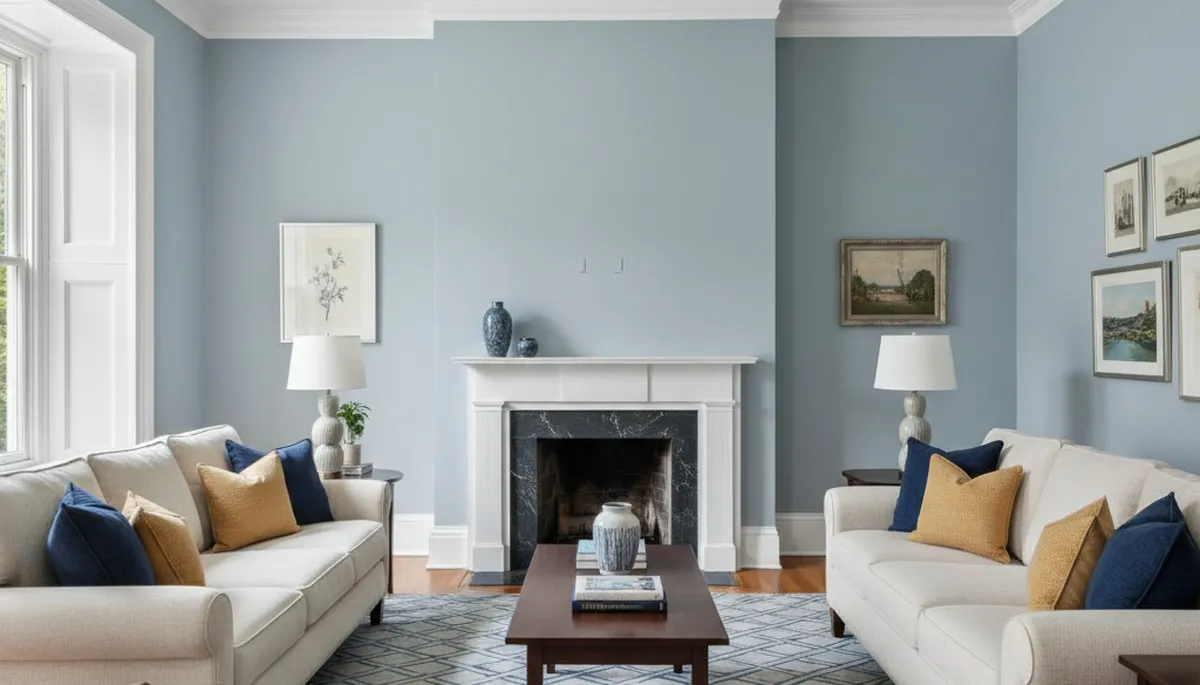 Freshly painted Boston living room with smooth, professional interior finishes by expert house painters