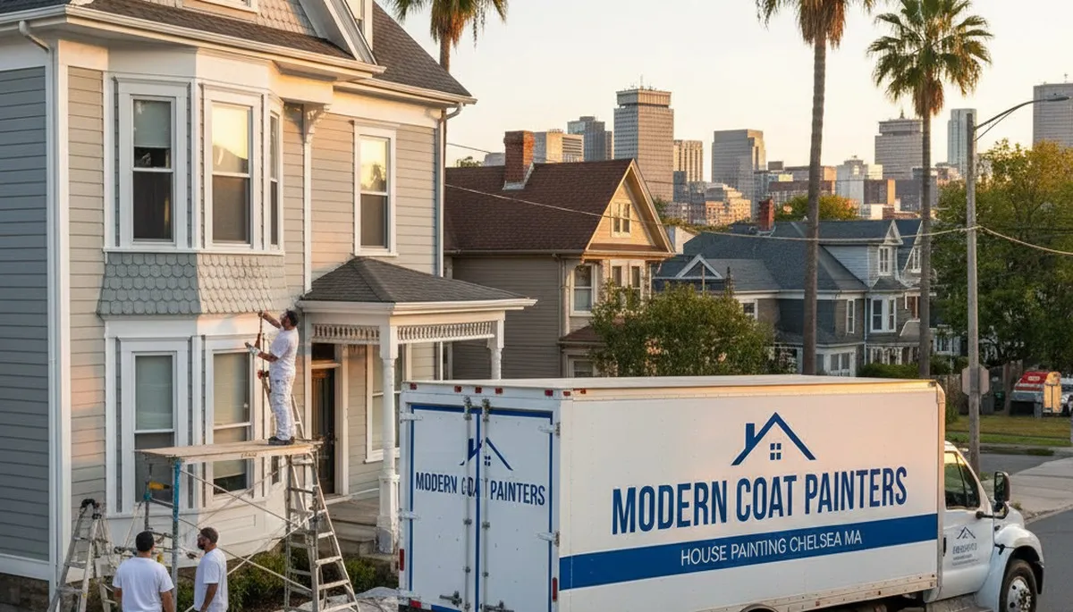 Boston, MA house painters painting a home exterior with professional service-quality results