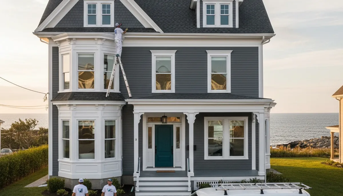 Professional house painters in Boston, MA providing exterior painting services