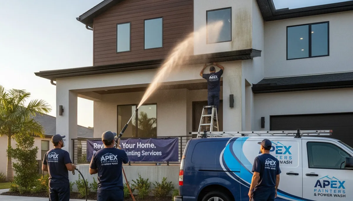 Professional pressure washing Boston MA home exterior by expert house painters restoring siding and driveway