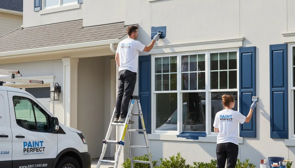 Professional shutter painting on Boston, MA home with durable coastal weather finish