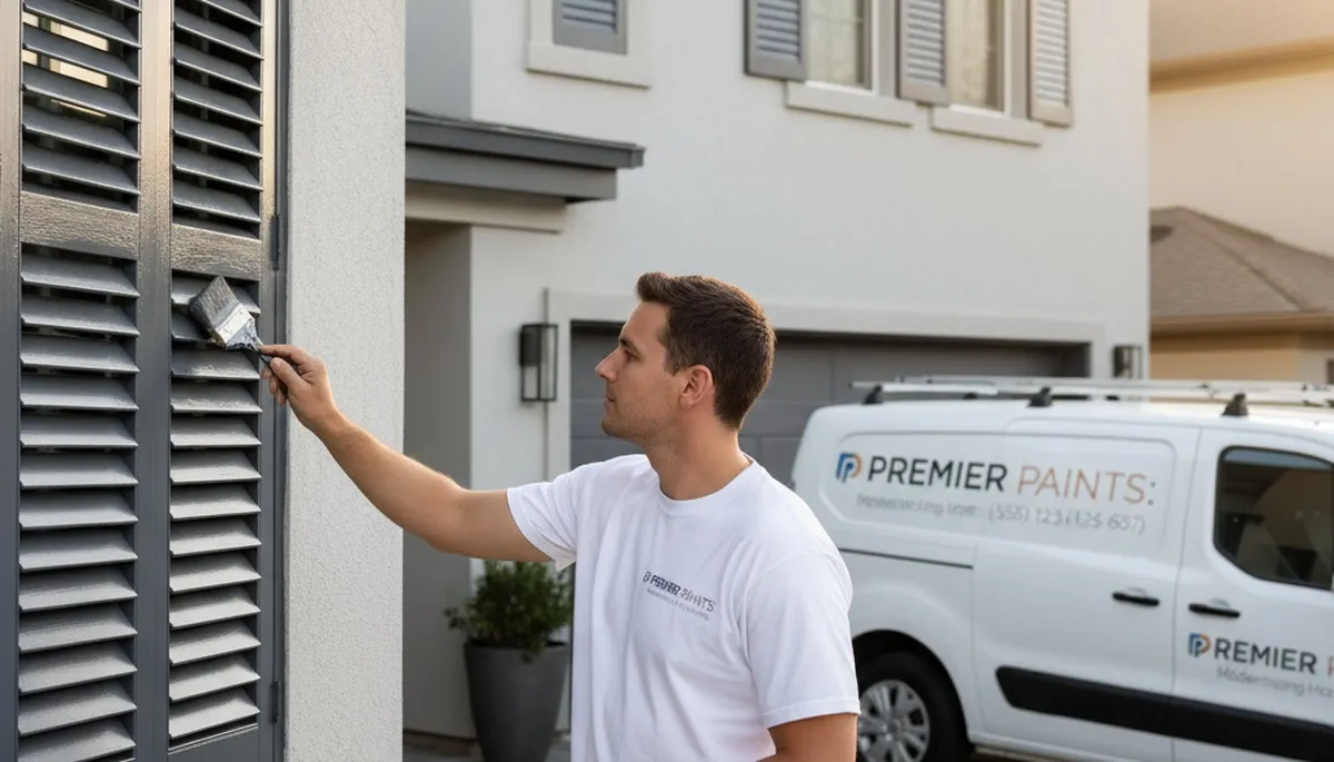 Professional shutter painting and refinishing on a Boston, MA home exterior by expert painters