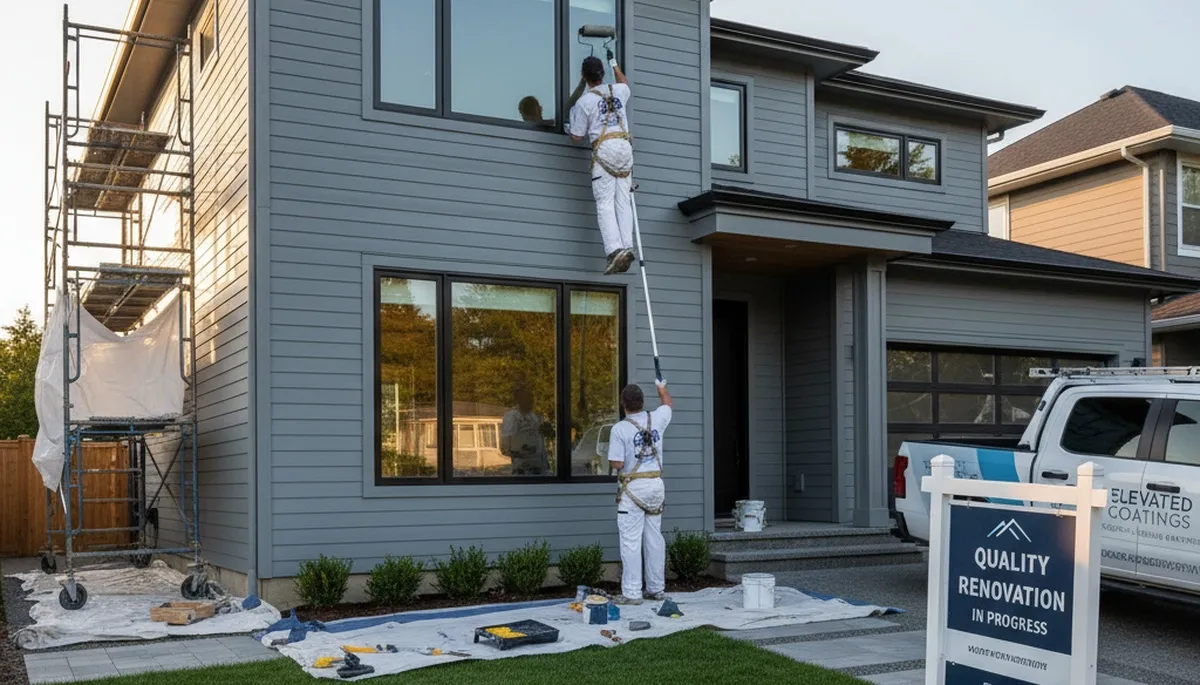 Professional siding painting on a historic Boston, MA home with durable weather-resistant finish
